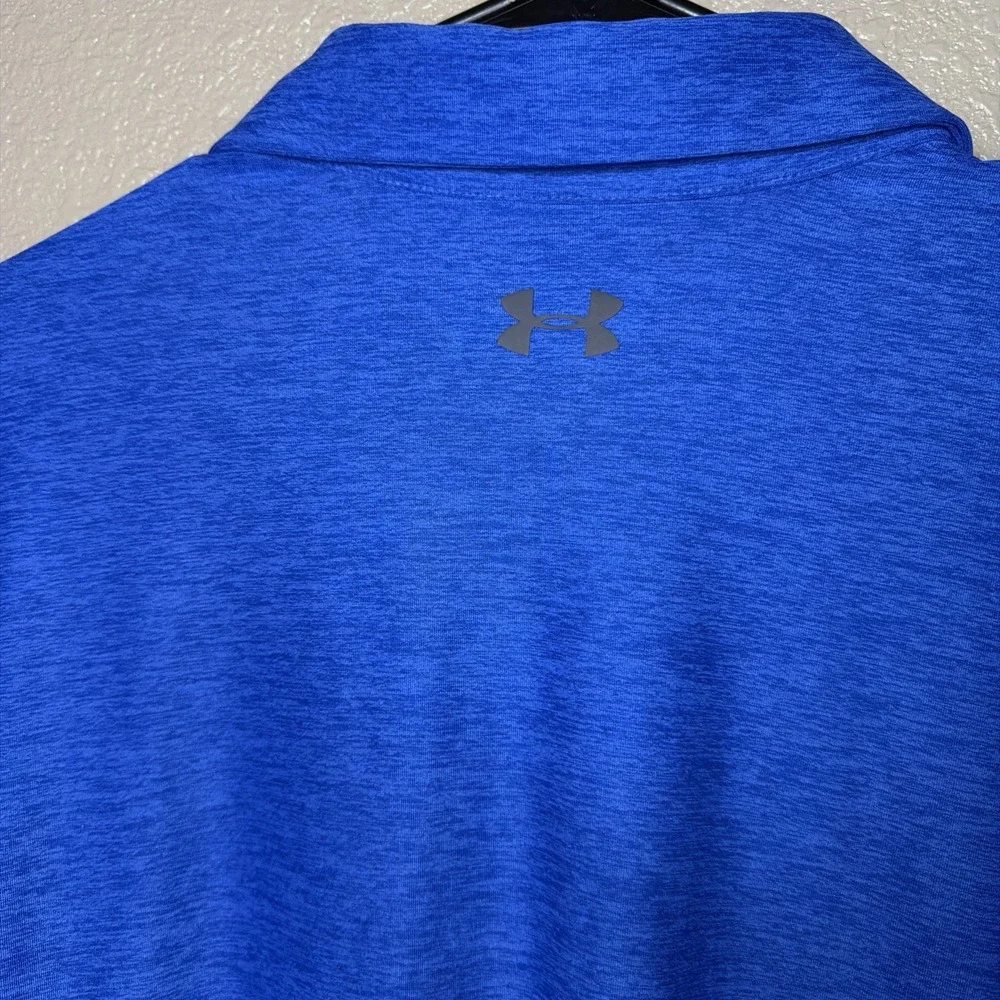 XL Under Armour Men's Polo Heat Gear Blue Yellow Extra Large
